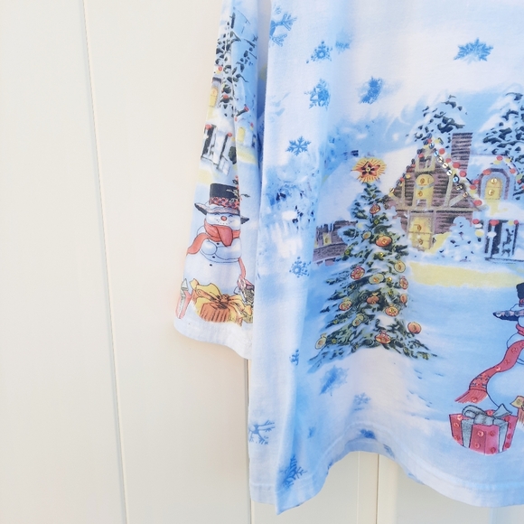Collections Etc. Y2K Inspired Snowman Christmas T-Shirt | Size XXL - Picture 5 of 11